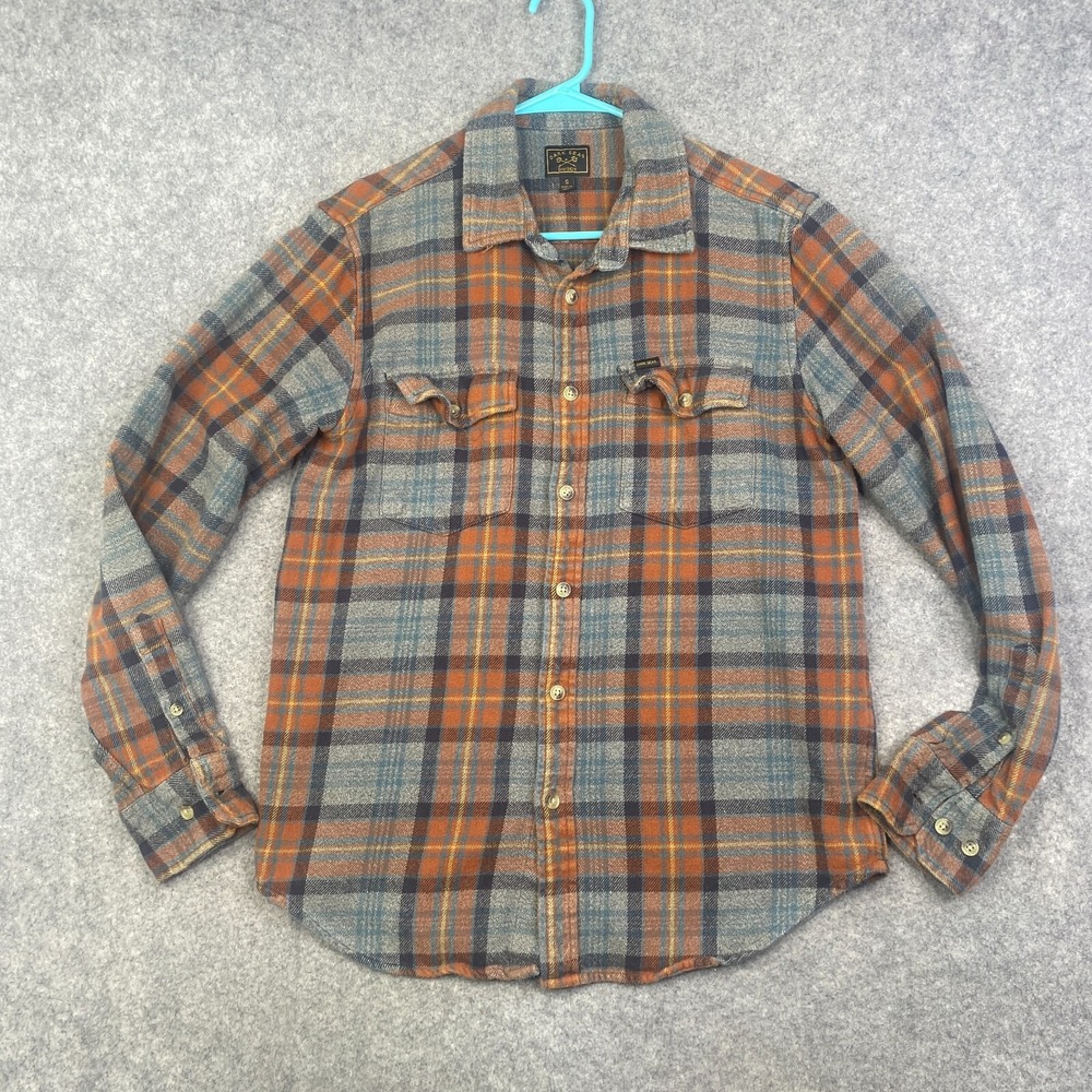 Dark Seas Flannel Shirt Mens Small Plaid Heavyweight Outdoor Casual Work Chore